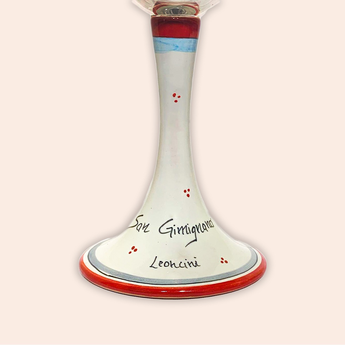 ELEGANT LEAD-FREE CRYSTAL GLASS WITH CERAMIC STEM. DESIGN: TUSCAN ROOSTER, cm.23h